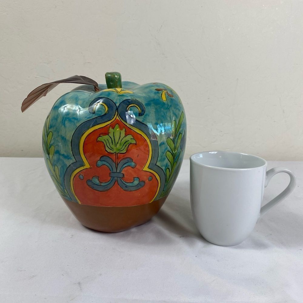 Talavera pottery Hand-Painted Ceramic Apple Art Piece